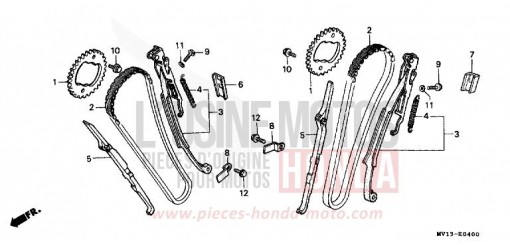 CHAINE A CAMES/TENDEUR XRV750L de 1990